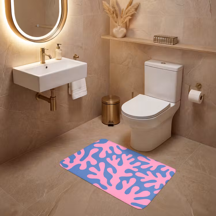 Wc Mat - Abstract - Vormen - Roze - Blauw — 4
