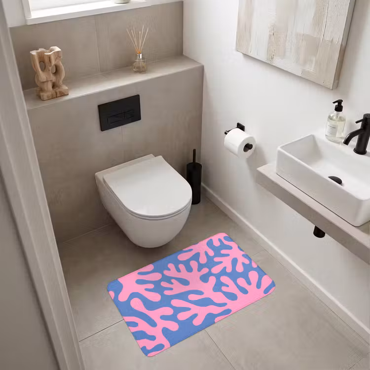 Wc Mat - Abstract - Vormen - Roze - Blauw — 6