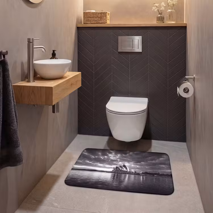 Wc Mat - Architectuur - Water - Stad - Modern - Zwart-wit — 2