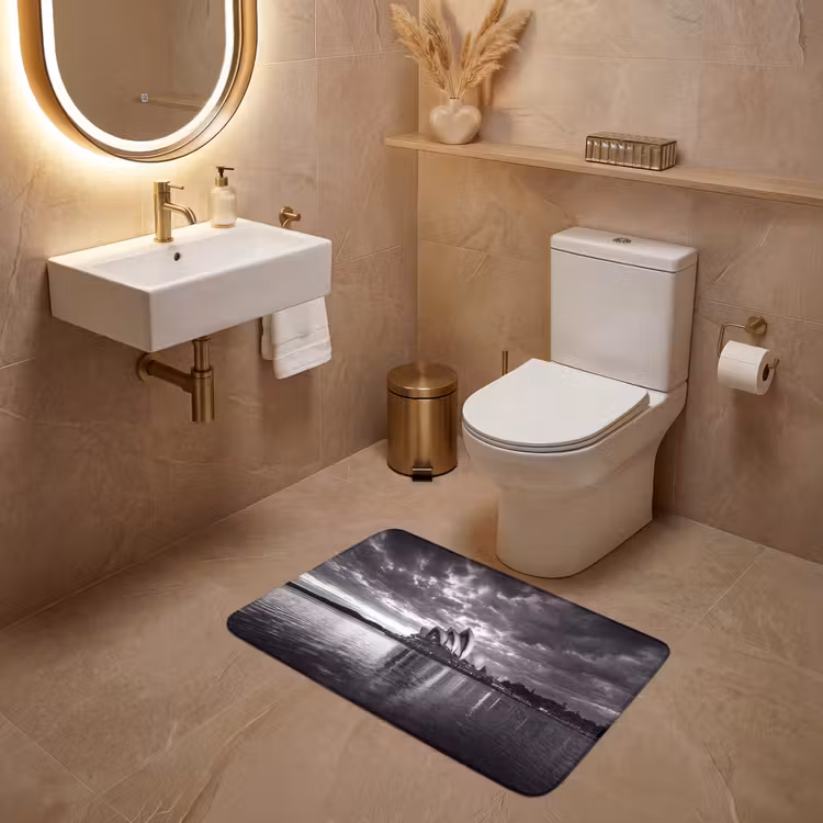 Wc Mat - Architectuur - Water - Stad - Modern - Zwart-wit — 4
