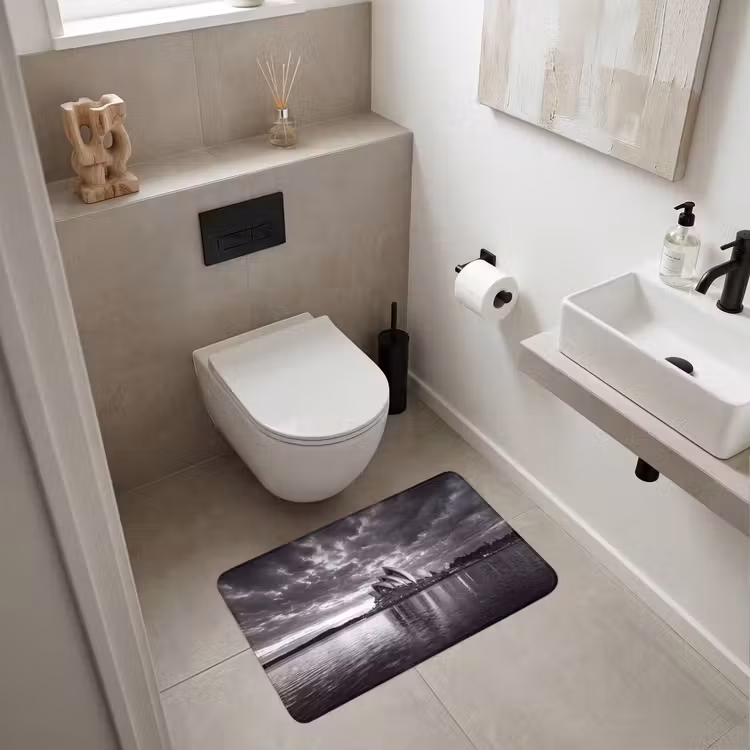 Wc Mat - Architectuur - Water - Stad - Modern - Zwart-wit — 6