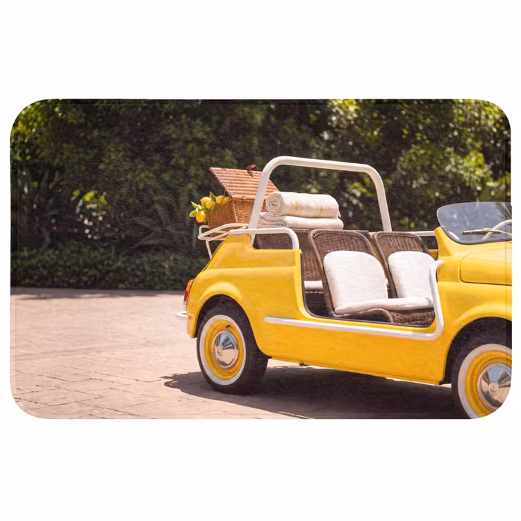 Wc Mat - Auto - Picknick - Zomer - Geel — 1