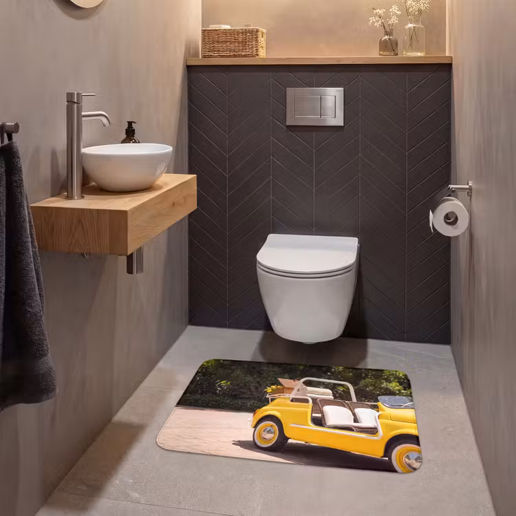 Wc Mat - Auto - Picknick - Zomer - Geel — 2
