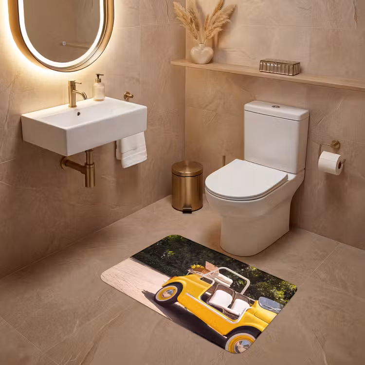 Wc Mat - Auto - Picknick - Zomer - Geel — 4