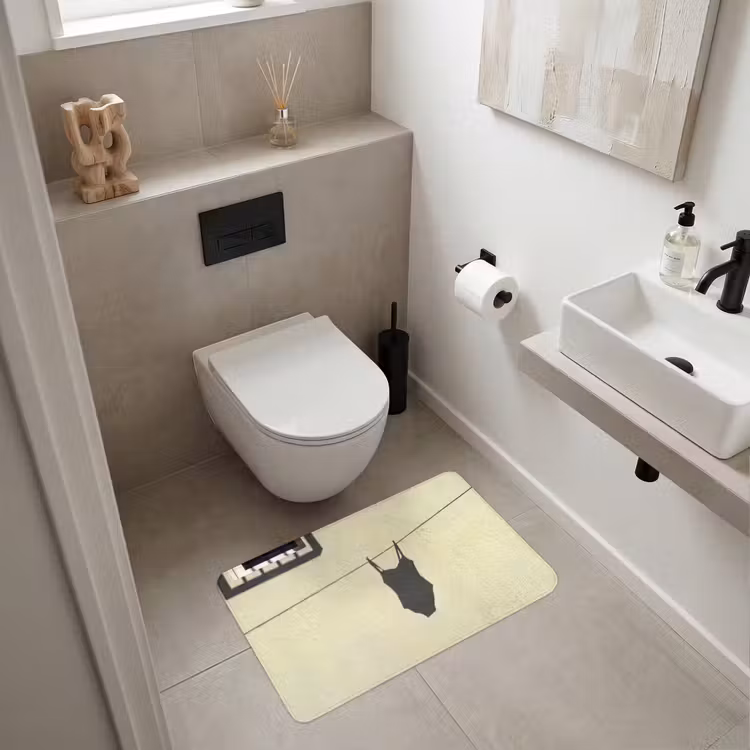 Wc Mat - Badpak - Schaduw - Muur - Zomer - Minimalistisch — 6