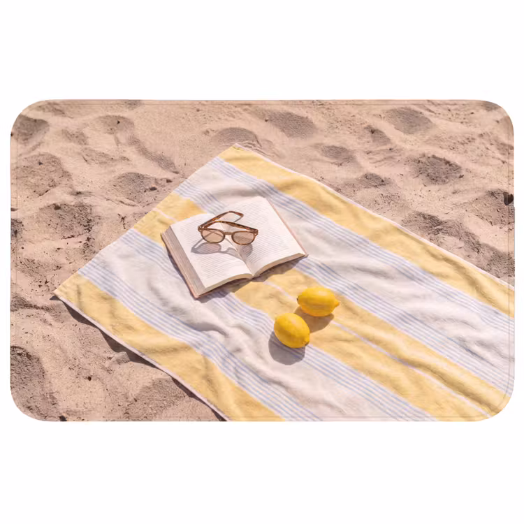 Wc Mat - Boek - Zonnebril - Strand - Zomer - Geel — 1