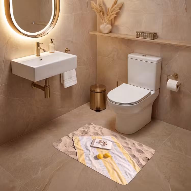 Wc Mat - Boek - Zonnebril - Strand - Zomer - Geel — 4