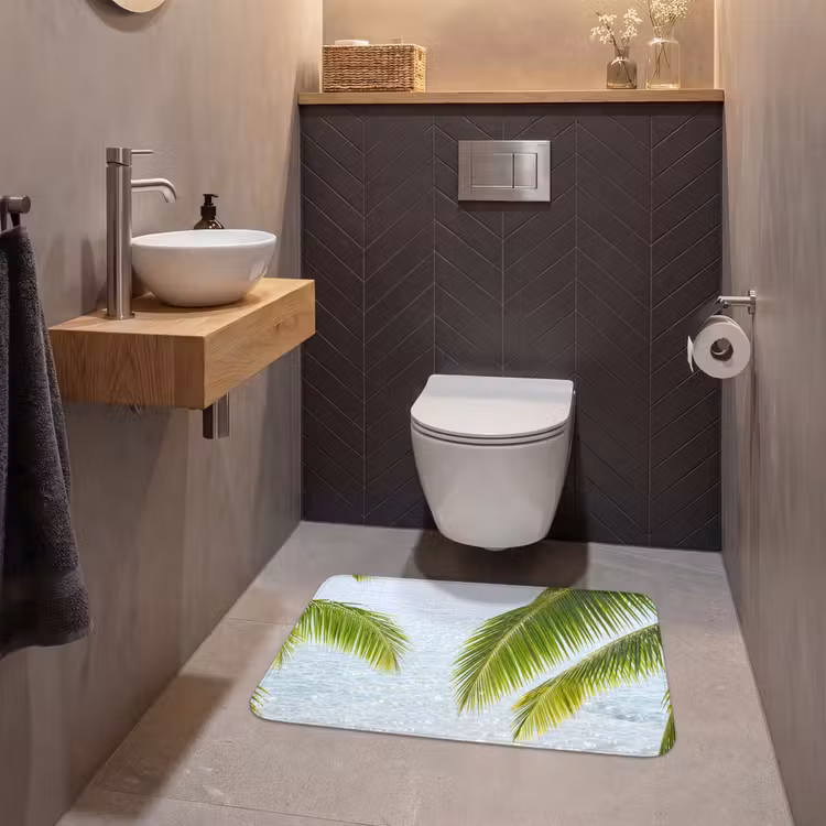 Wc Mat - Boom - Bladeren - Water - Tropisch - Groen — 2