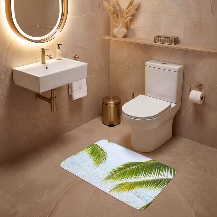 Wc Mat - Boom - Bladeren - Water - Tropisch - Groen — 4