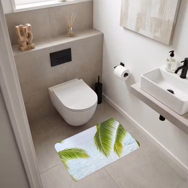 Wc Mat - Boom - Bladeren - Water - Tropisch - Groen — 6