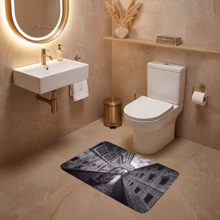 Wc Mat - Boot - Waterweg - Stad - Zwart-wit - Architectuur — 4