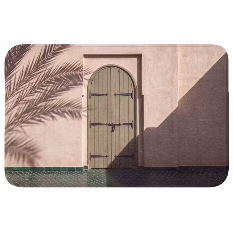 Wc Mat - Deur - Hout - Architectuur - Groen - Rustiek — 1