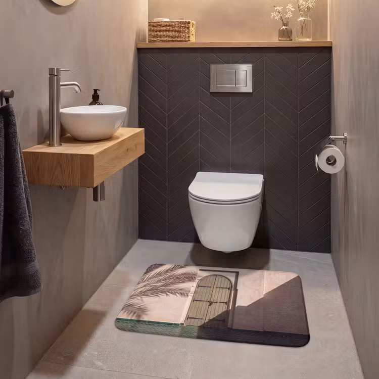Wc Mat - Deur - Hout - Architectuur - Groen - Rustiek — 2