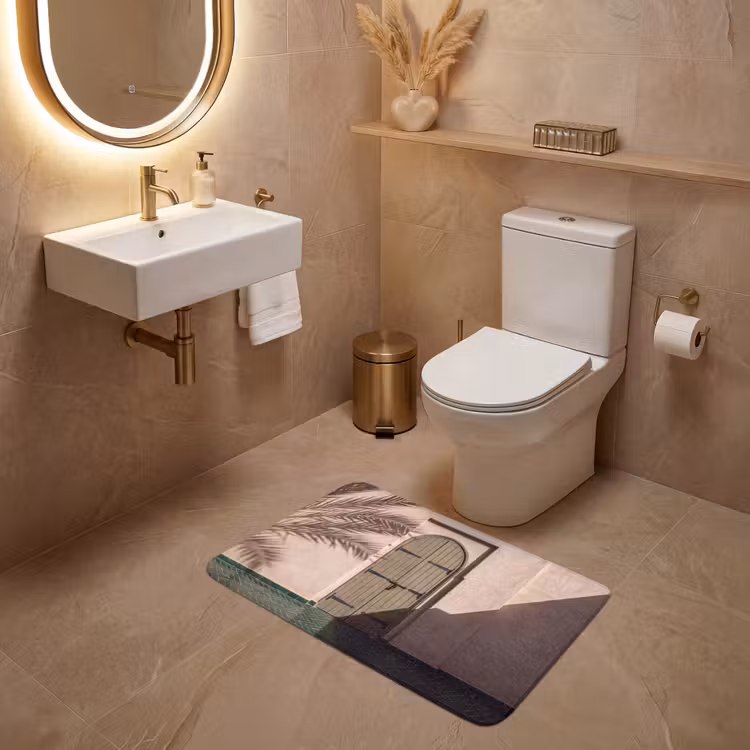 Wc Mat - Deur - Hout - Architectuur - Groen - Rustiek — 4