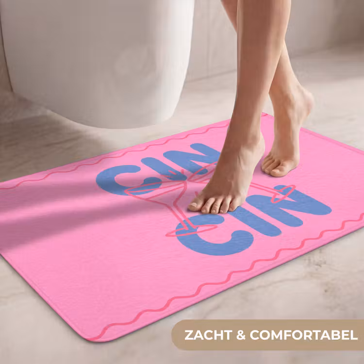 Wc Mat - Drank - Glazen - Proost - Modern - Roze — 7