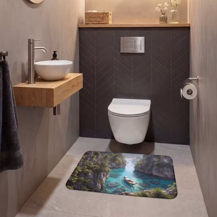 Wc Mat - Eiland - Tropisch - Water - Palmbomen - Natuur — 2