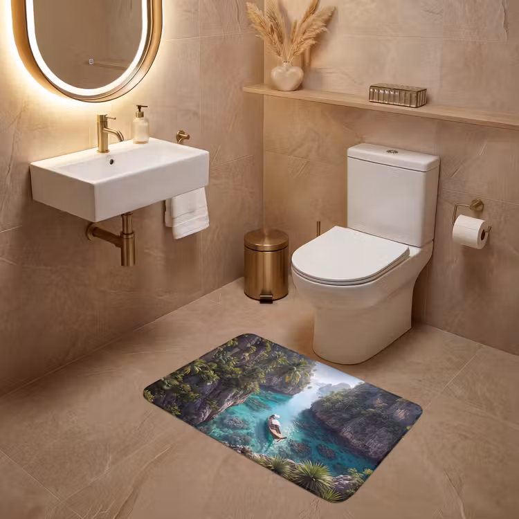 Wc Mat - Eiland - Tropisch - Water - Palmbomen - Natuur — 4