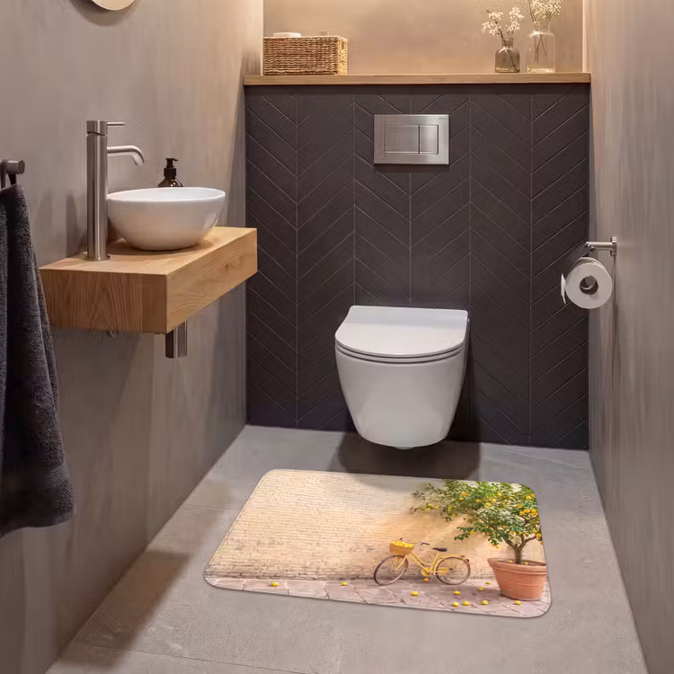 Wc Mat - Fiets - Mand - Eten - Geel - Zomer — 2