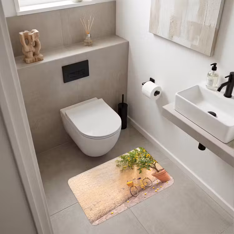 Wc Mat - Fiets - Mand - Eten - Geel - Zomer — 6