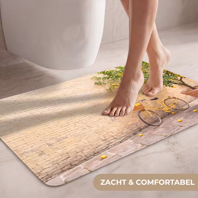 Wc Mat - Fiets - Mand - Eten - Geel - Zomer — 7