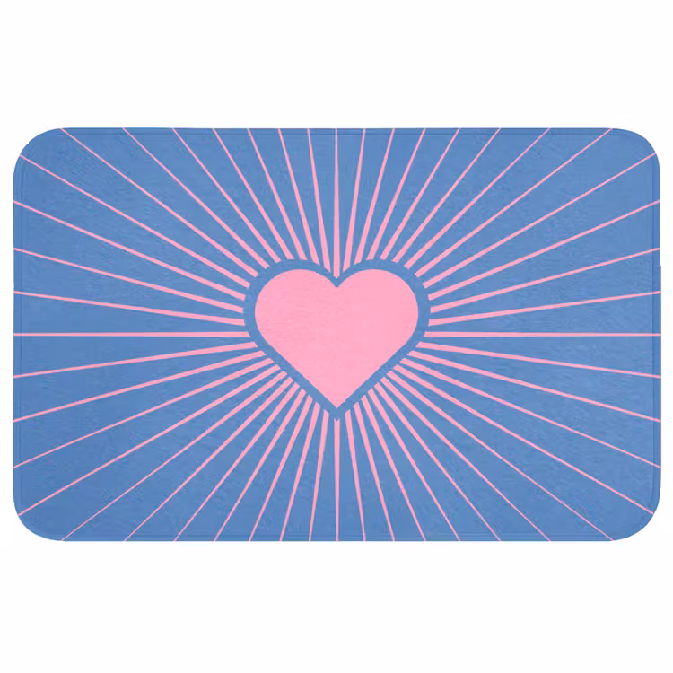 Wc Mat - Hart - Stralen - Liefde - Modern - Roze — 1
