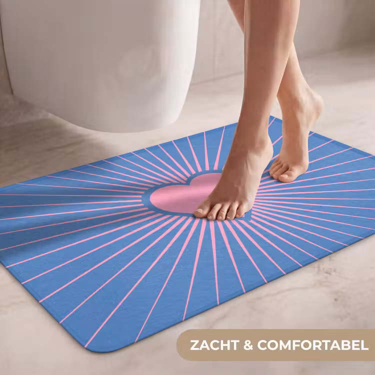 Wc Mat - Hart - Stralen - Liefde - Modern - Roze — 7