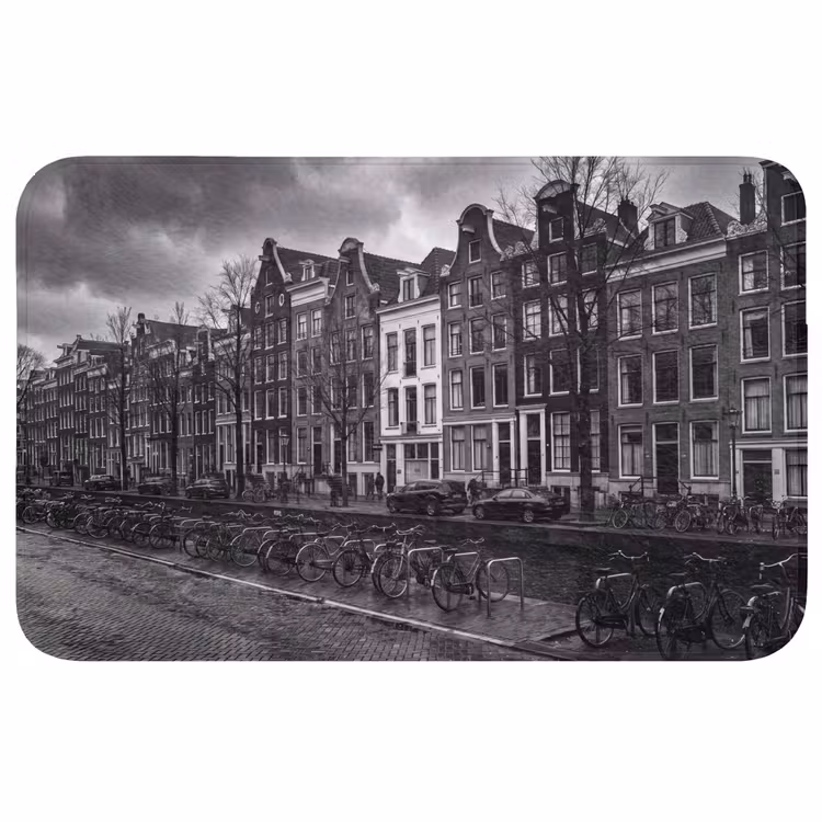 Wc Mat - Huis - Gracht - Amsterdam - Architectuur - Zwart-wit — 1