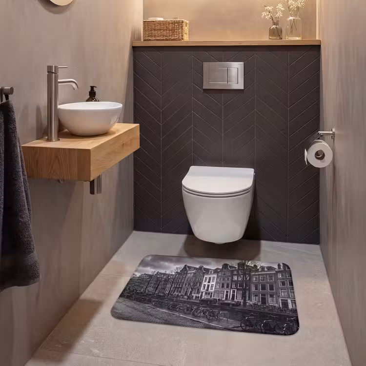 Wc Mat - Huis - Gracht - Amsterdam - Architectuur - Zwart-wit — 2