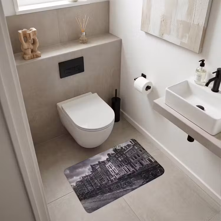 Wc Mat - Huis - Gracht - Amsterdam - Architectuur - Zwart-wit — 6