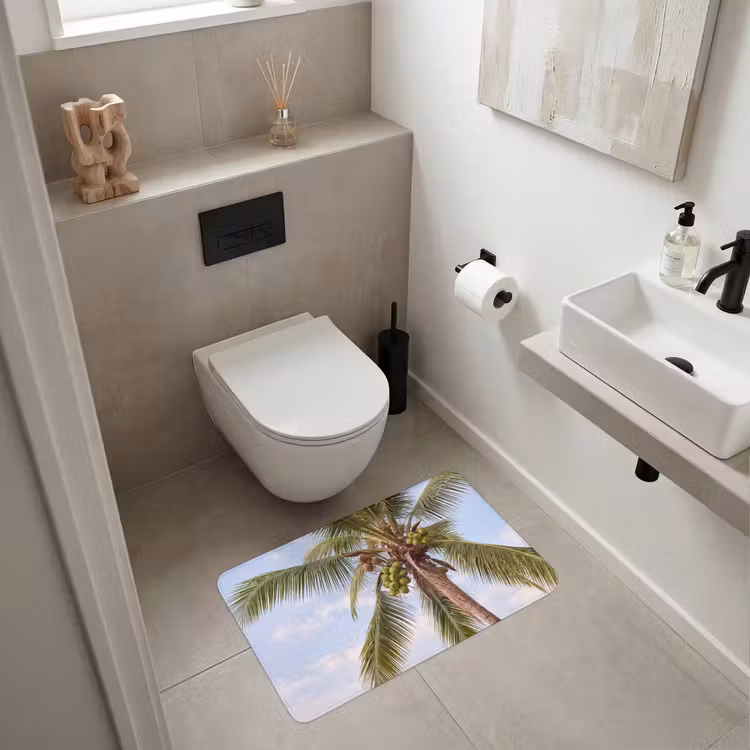 Wc Mat - Kokosnoot - Boom - Tropisch - Natuur - Groen — 6