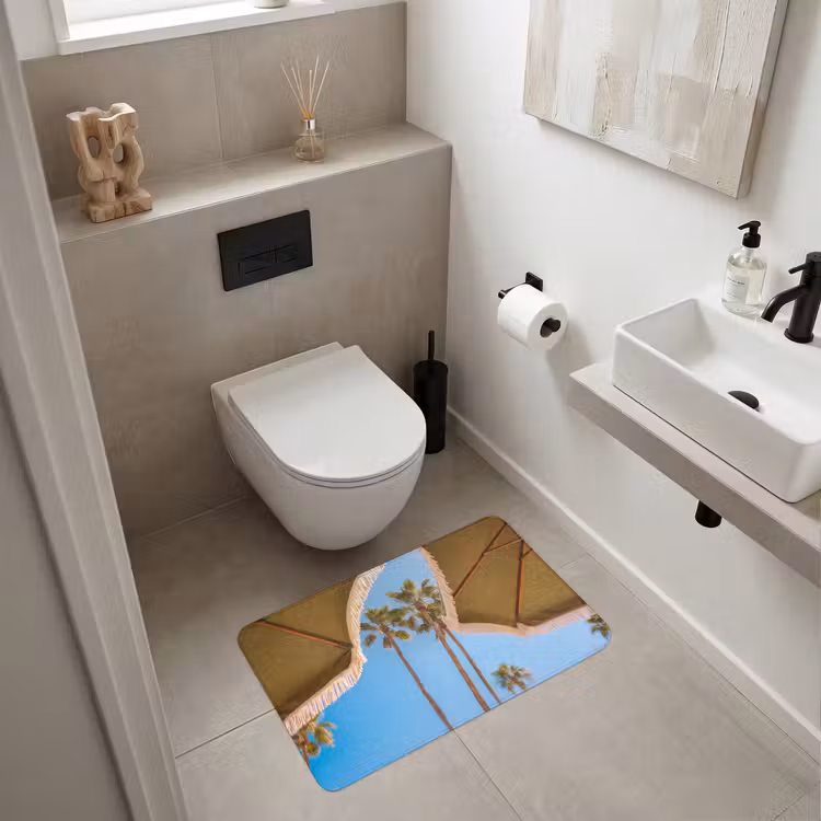 Wc Mat - Parasol - Groen - Franjes - Zomer - Tropisch — 6
