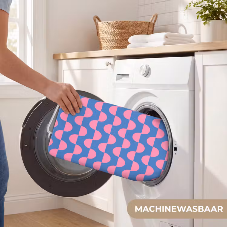 Wc Mat - Patroon - Halve cirkels - Abstract - Modern - Roze - Blauw — 5