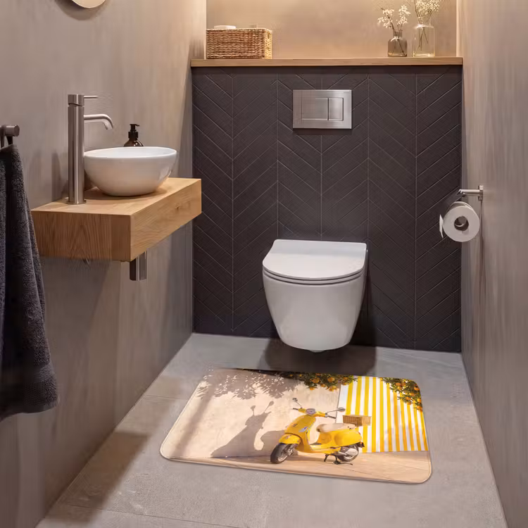 Wc Mat - Scooter - Natuur - Zomer - Geel - Mediterraan — 2