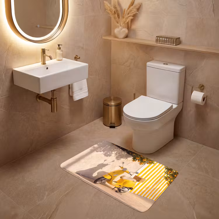 Wc Mat - Scooter - Natuur - Zomer - Geel - Mediterraan — 4