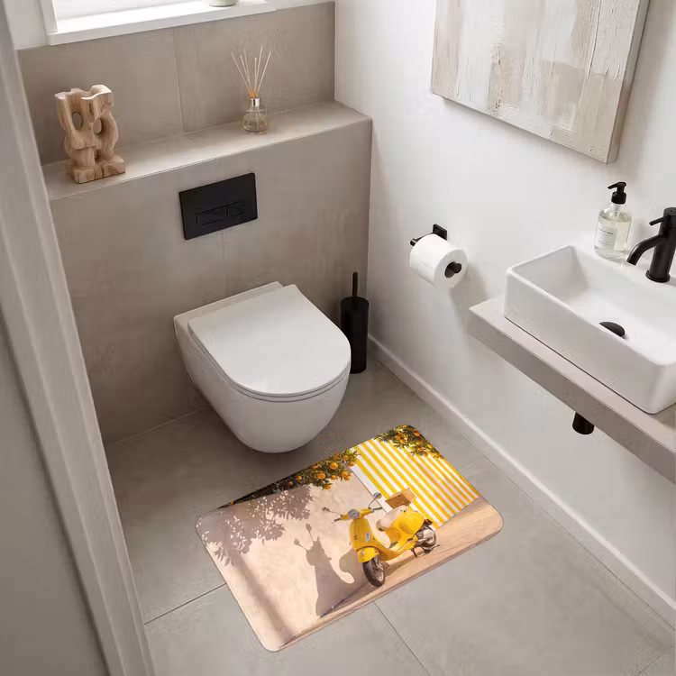 Wc Mat - Scooter - Natuur - Zomer - Geel - Mediterraan — 6