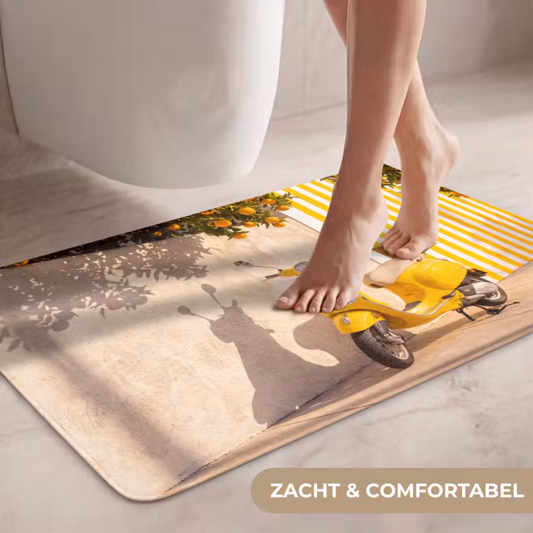Wc Mat - Scooter - Natuur - Zomer - Geel - Mediterraan — 7