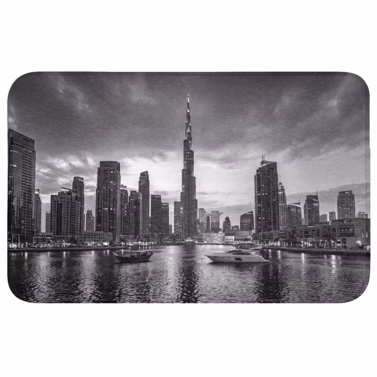 Wc Mat - Stad - Skyline - Architectuur - Avond - Zwart-wit — 1