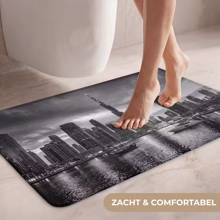 Wc Mat - Stad - Skyline - Architectuur - Avond - Zwart-wit — 7