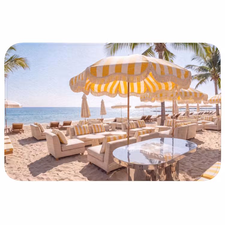 Wc Mat - Strand - Ligbedden - Vakantie - Modern - Geel — 1