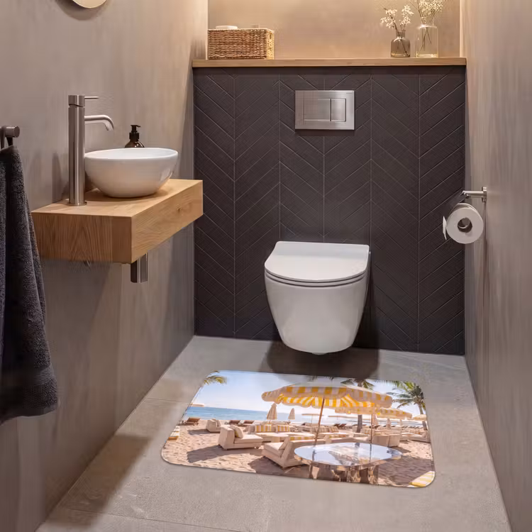 Wc Mat - Strand - Ligbedden - Vakantie - Modern - Geel — 2