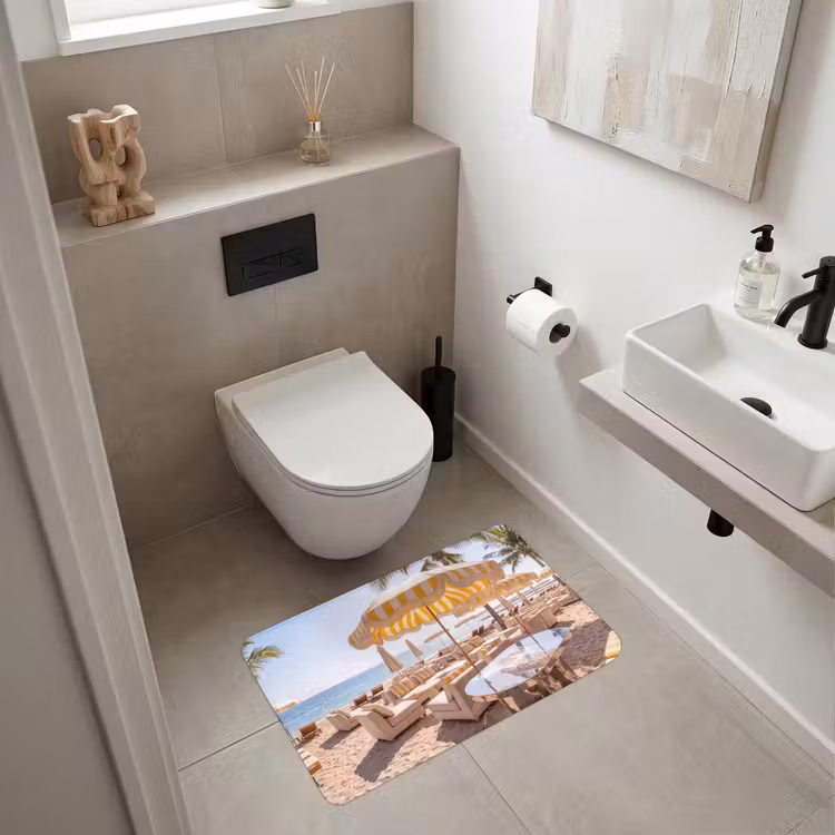 Wc Mat - Strand - Ligbedden - Vakantie - Modern - Geel — 6