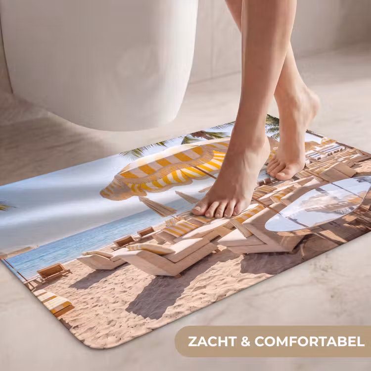 Wc Mat - Strand - Ligbedden - Vakantie - Modern - Geel — 7