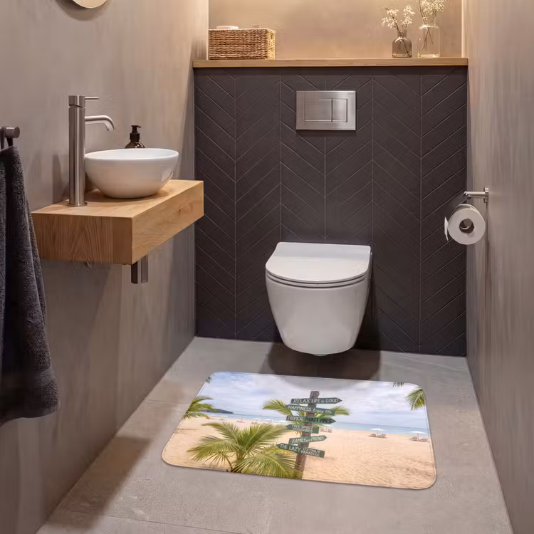 Wc Mat - Strand - Wegwijzer - Palmen - Tropisch - Groen — 2