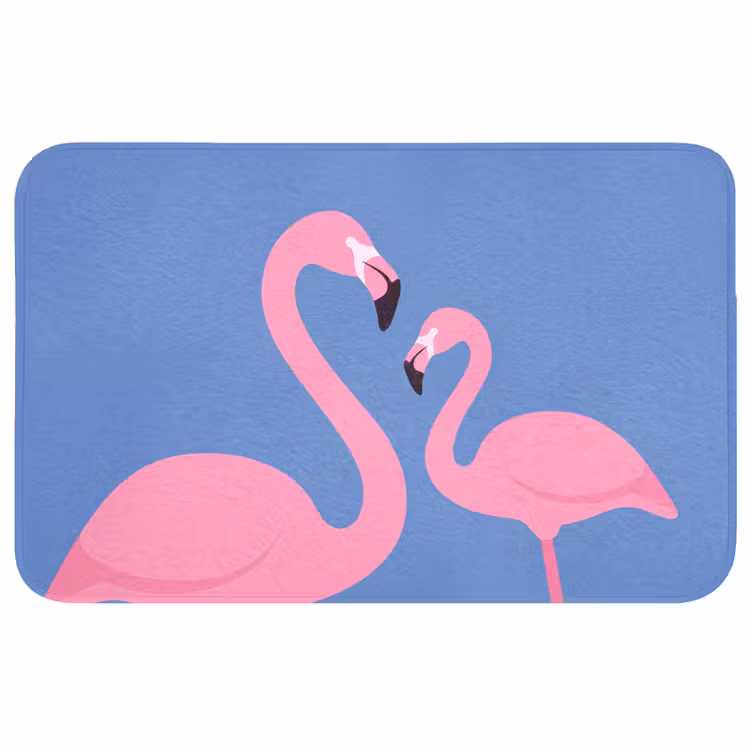 Wc Mat - Vogel - Paar - Dieren - Modern - Roze — 1