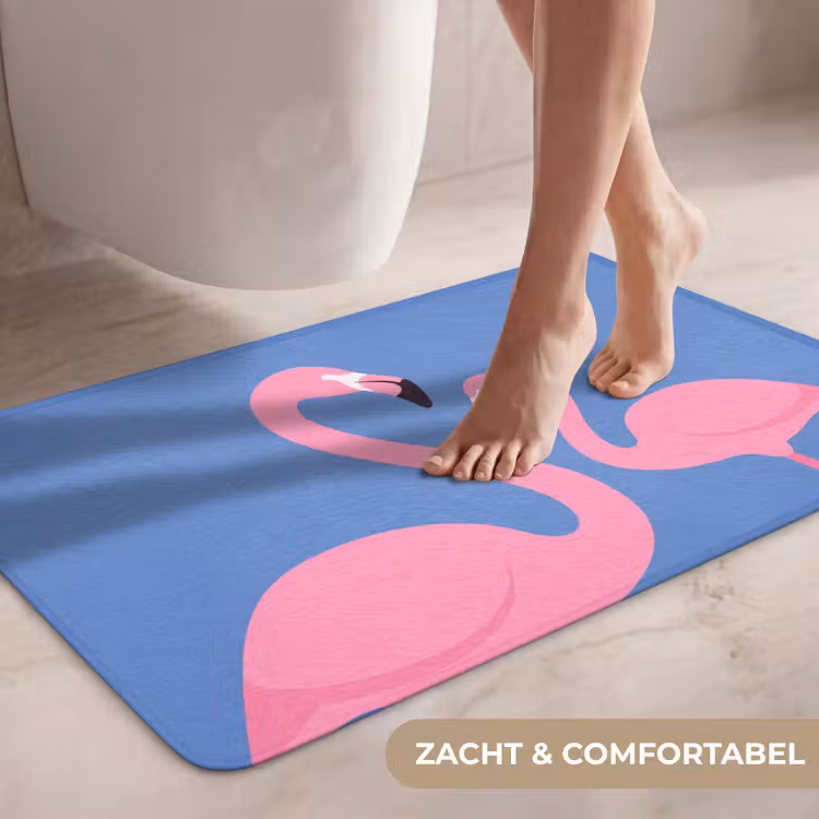 Wc Mat - Vogel - Paar - Dieren - Modern - Roze — 7