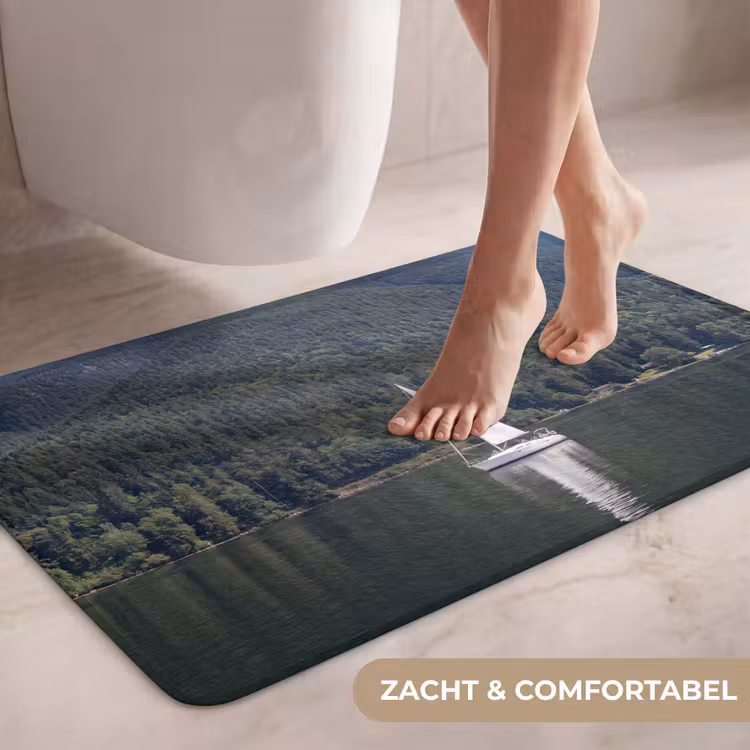 Wc Mat - Zeilboot - Water - Bergen - Natuur - Groen — 7