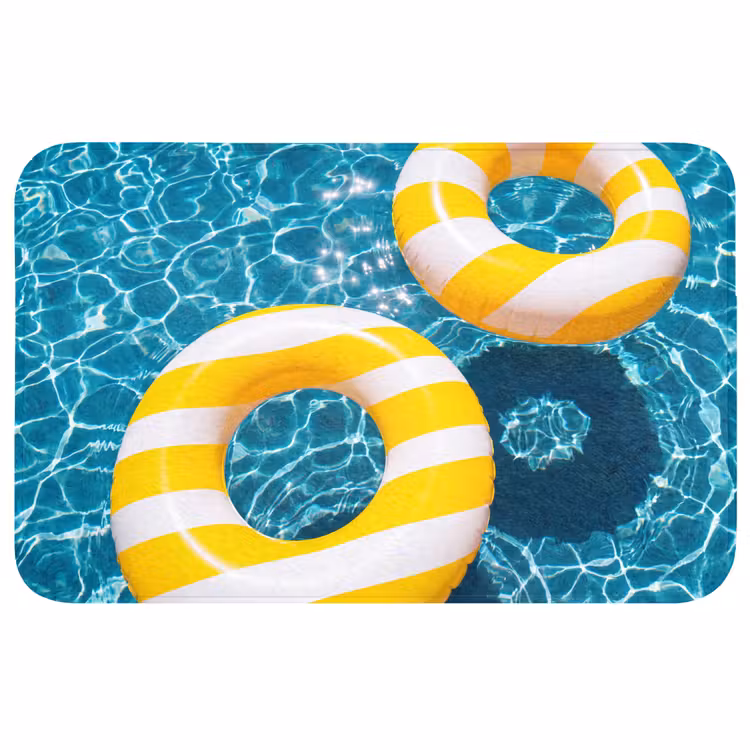 Wc Mat - Zwembad - Zwembanden - Zomer - Geel - Blauw — 1