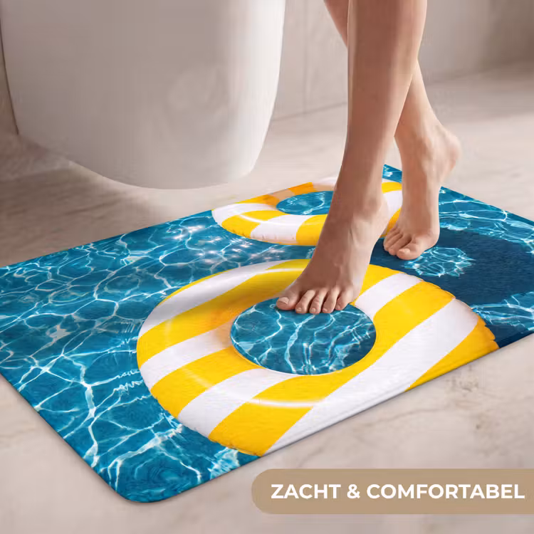 Wc Mat - Zwembad - Zwembanden - Zomer - Geel - Blauw — 7