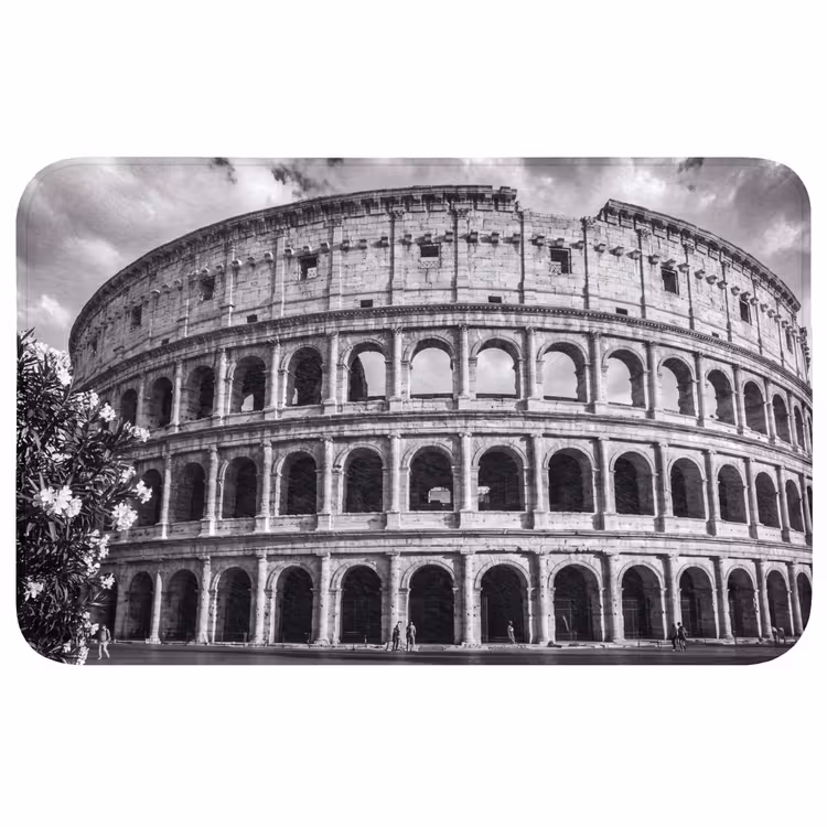 Wc Mat - Architectuur - Colosseum - Rome - Historisch - Zwart-wit — 1