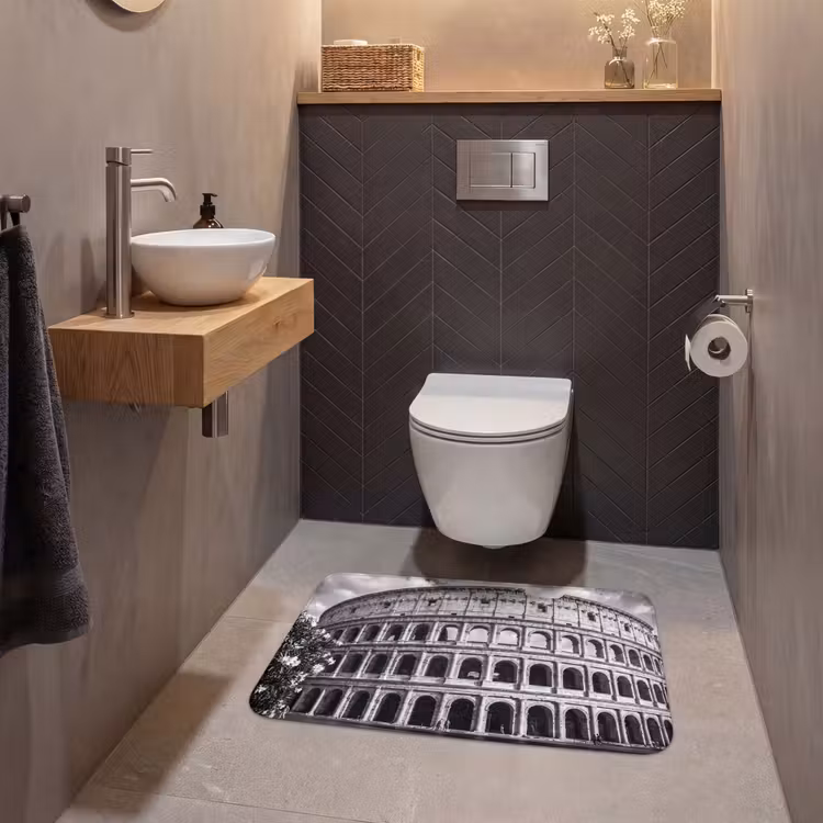 Wc Mat - Architectuur - Colosseum - Rome - Historisch - Zwart-wit — 2